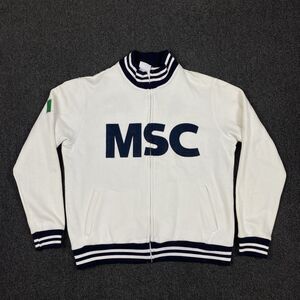 MSC Cruises Sweatshirt Logo White Mexico Full Zip Cotton Polyester Size Large